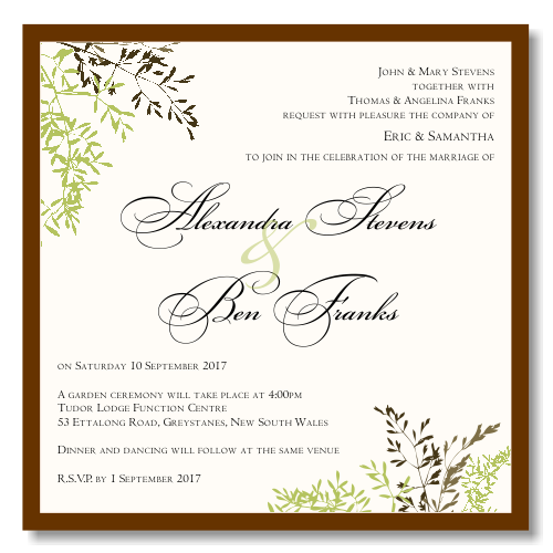 Autumn Leaves Wedding Invitation Template View detailed images 1 