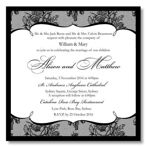 French Classic Wedding Invitation Template View detailed images 1 