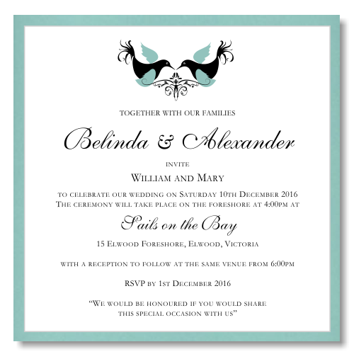 Love Birds Wedding Invitation Template View detailed images 1 