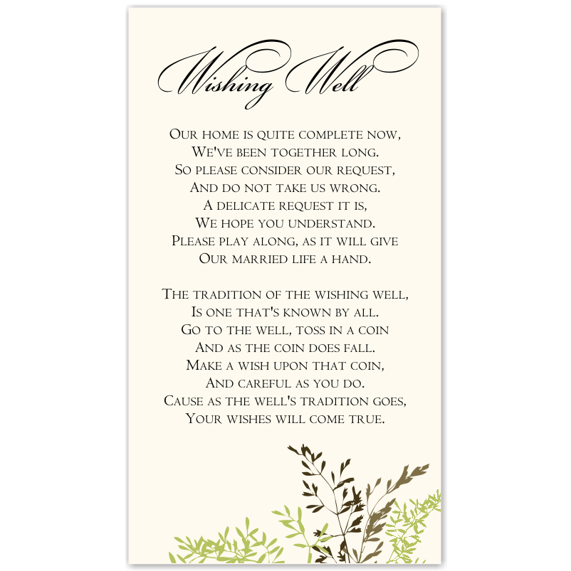 Delicate Autumn Leaves Wedding Wishing Well Card 800 04